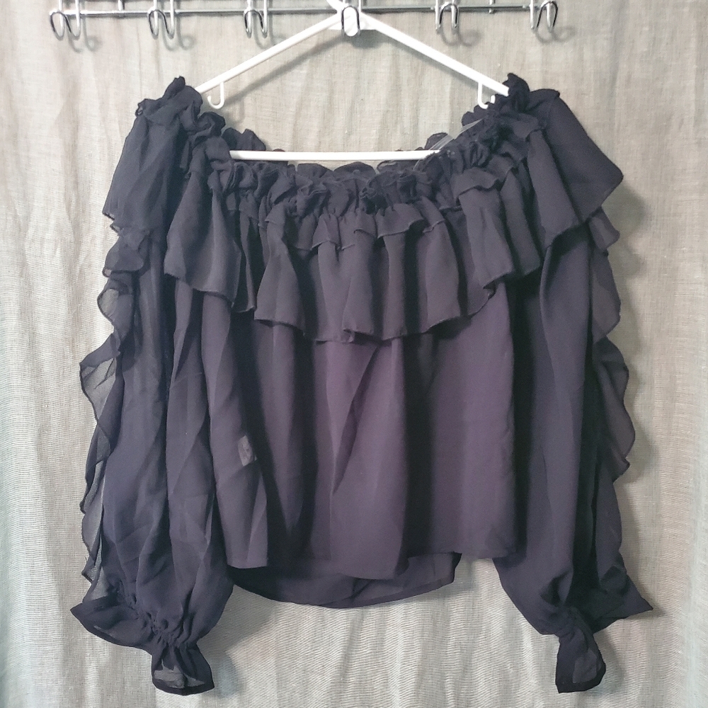 Live 4 Truth Off-Shoulder Ruffle Blouse - Picture 2 of 7